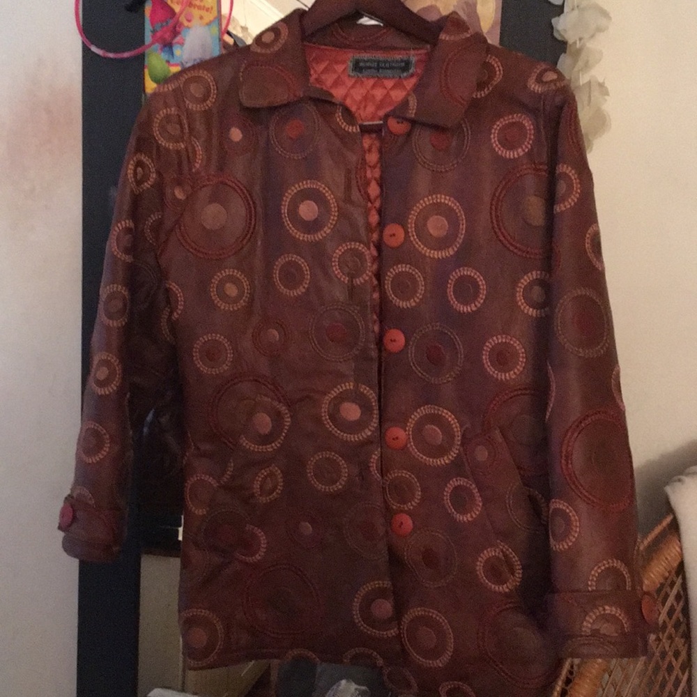 Specially handcrafted 3/4 length leather coat